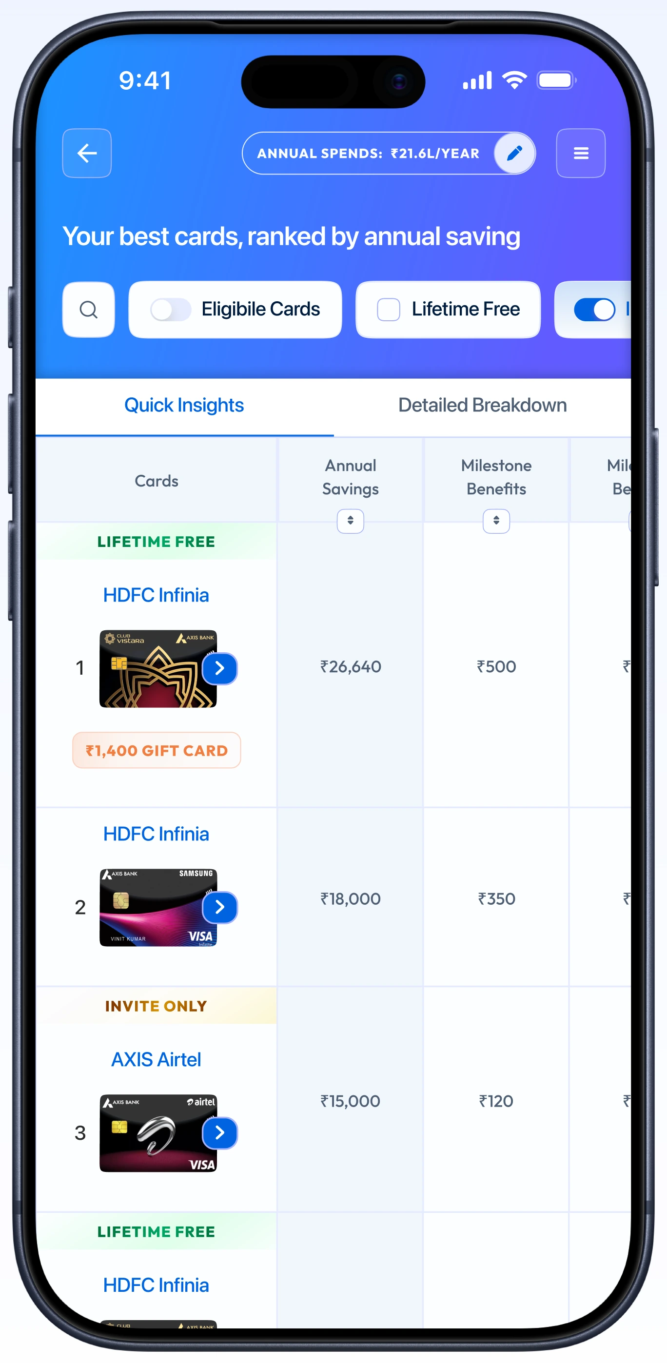Decision-first results screen we shipped